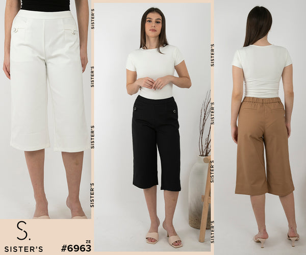 SISTER'S - Japanese Cotton Culottes Pants  7/8 (Celana Katun Jepang) 6963 ZE