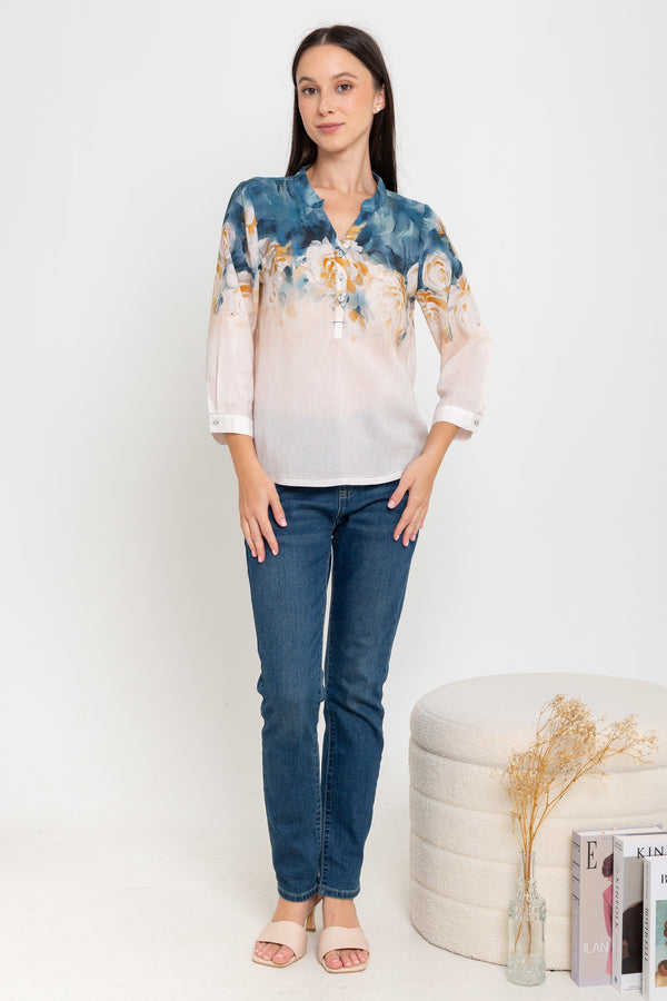 SISTER'S - Cotton Linen Top (Katun Linen) N581 ZE