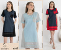 SISTER'S - Cotton Combed Dress (Denim Kombi Kaos) 7117 (CAP)