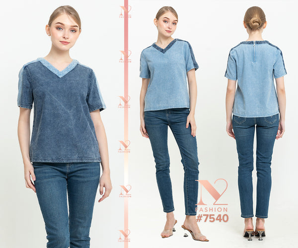 N2 - Denim Top 7540