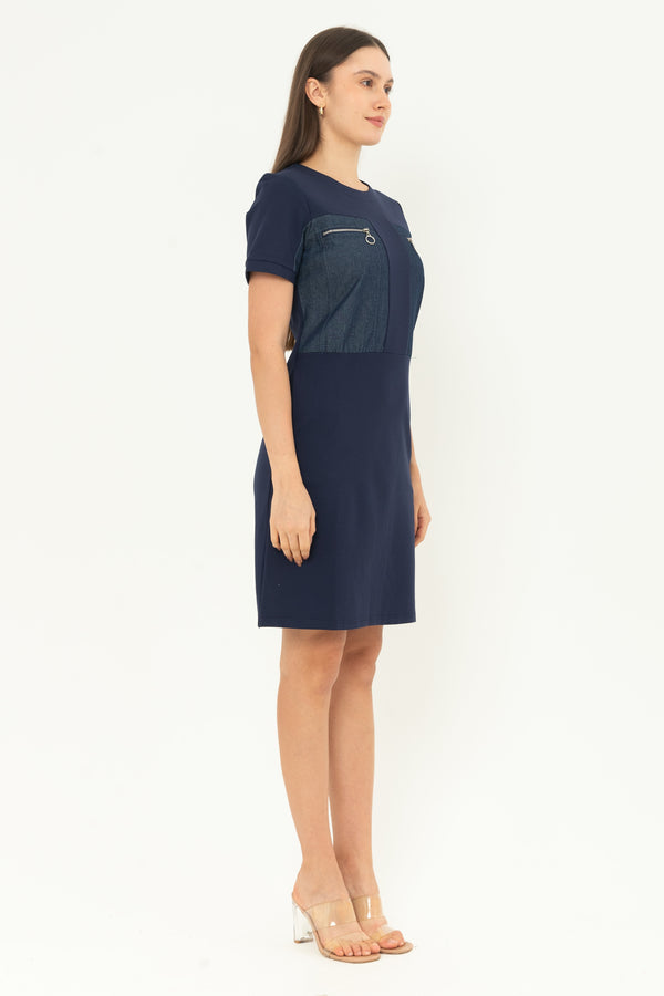 N2 - Cotton Combed Dress (Denim Kombi Kaos) 7483