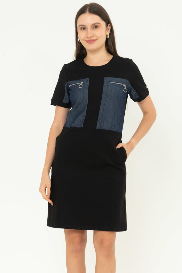 N2 - Cotton Combed Dress (Denim Kombi Kaos) 7483