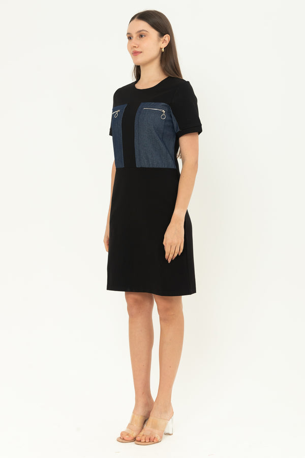 N2 - Cotton Combed Dress (Denim Kombi Kaos) 7483