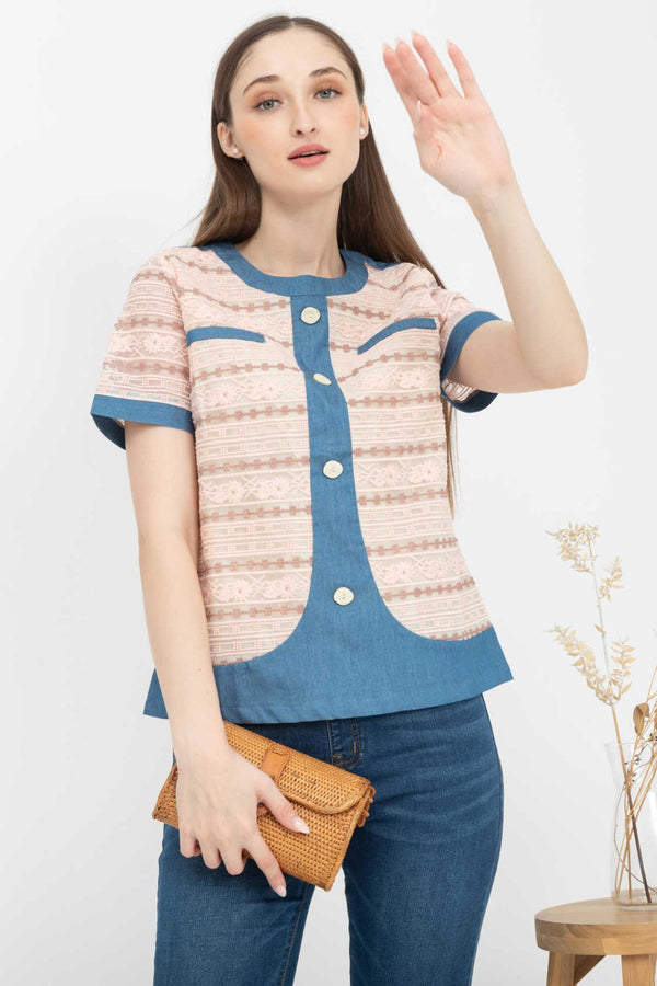 SISTER'S - Cotton Denim Combed Top (Katun Kombi Denim) 7308 ZE