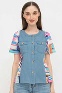 SISTER'S - Cotton Denim Combed Top (Katun Kombi Denim) Y6321 ZE