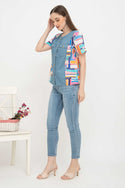 SISTER'S - Cotton Denim Combed Top (Katun Kombi Denim) Y6321 ZE