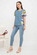 SISTER'S - Cotton Denim Combed Top (Katun Kombi Denim) Y6321 ZE