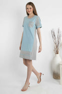 SISTER'S - Cotton Combed Dress (Denim Kombi Kaos) 7117 (CAP)