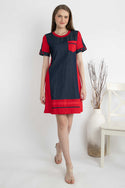 SISTER'S - Cotton Combed Dress (Denim Kombi Kaos) 7117 (CAP)