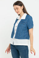 SISTER'S - Cotton Denim Combed Top (Katun Kombi Denim) 6648 CAP