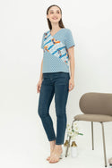 SISTER'S - Cotton Denim Combed Top (Katun Kombi Denim) S209 JS