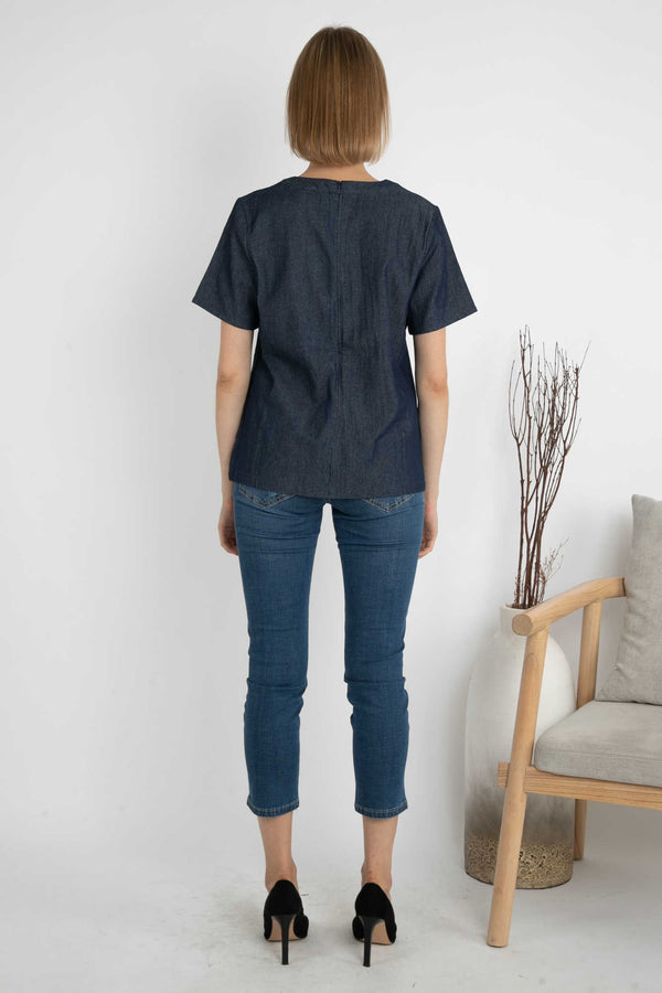 SISTER'S - Cotton Denim Combed Top (Katun Kombi Denim) 7109 CAP
