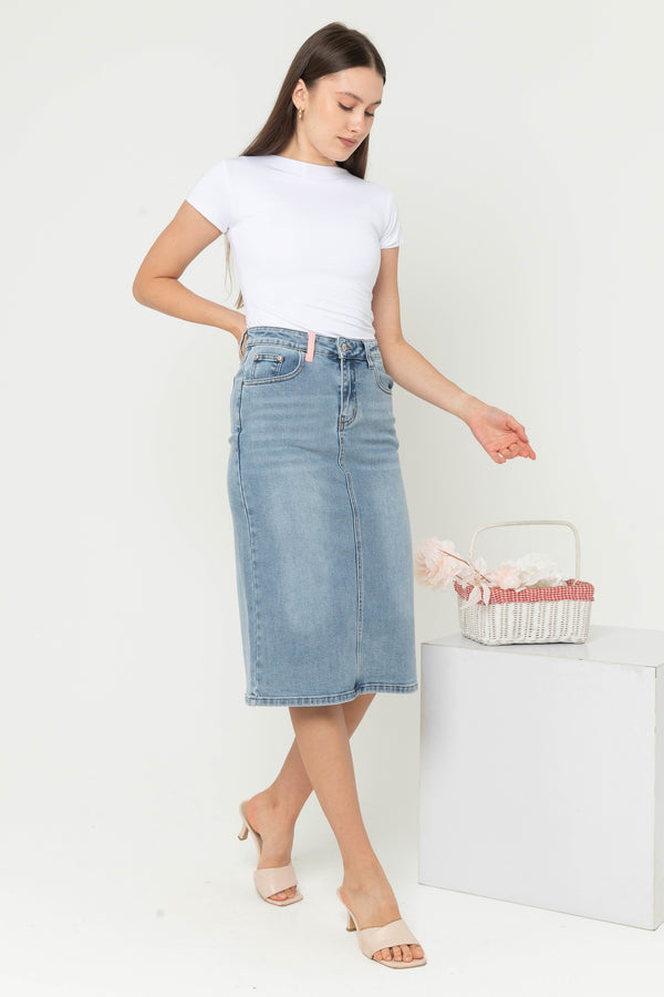 2023 - Jeans Skirt 7/8 (Rok Jeans) S341 JS
