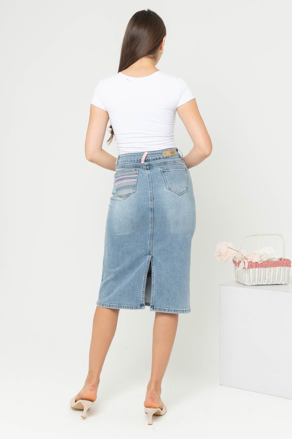2023 - Jeans Skirt 7/8 (Rok Jeans) S341 JS