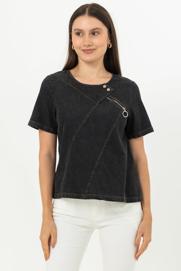 N2 - Denim Top 28530