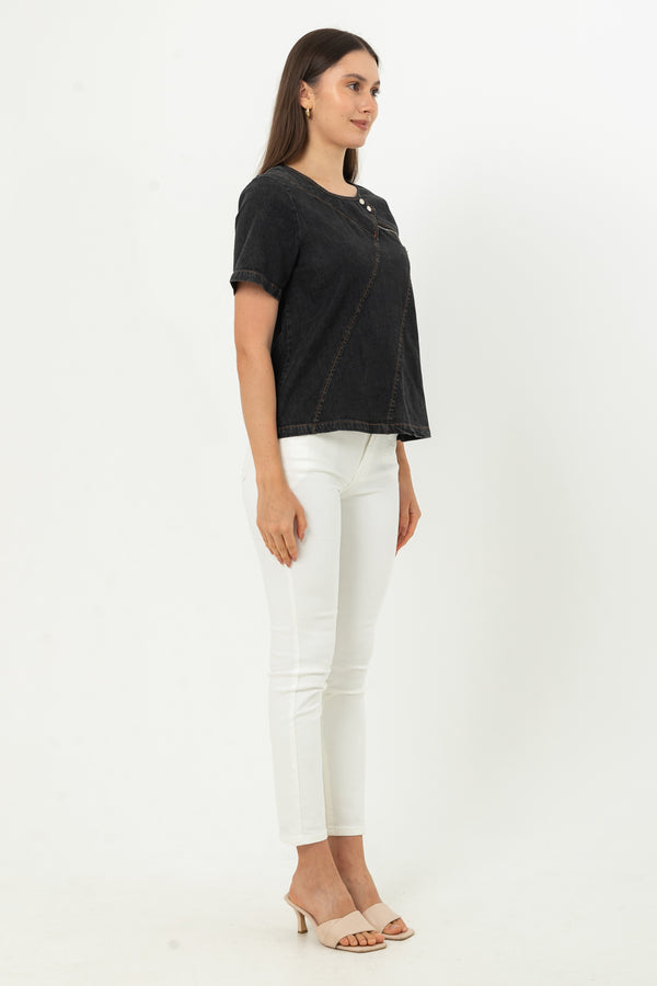 N2 - Denim Top 28530