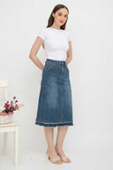 2023 - Black Cargo Jeans Skirt (Rok Jeans Kargo) S328 JS