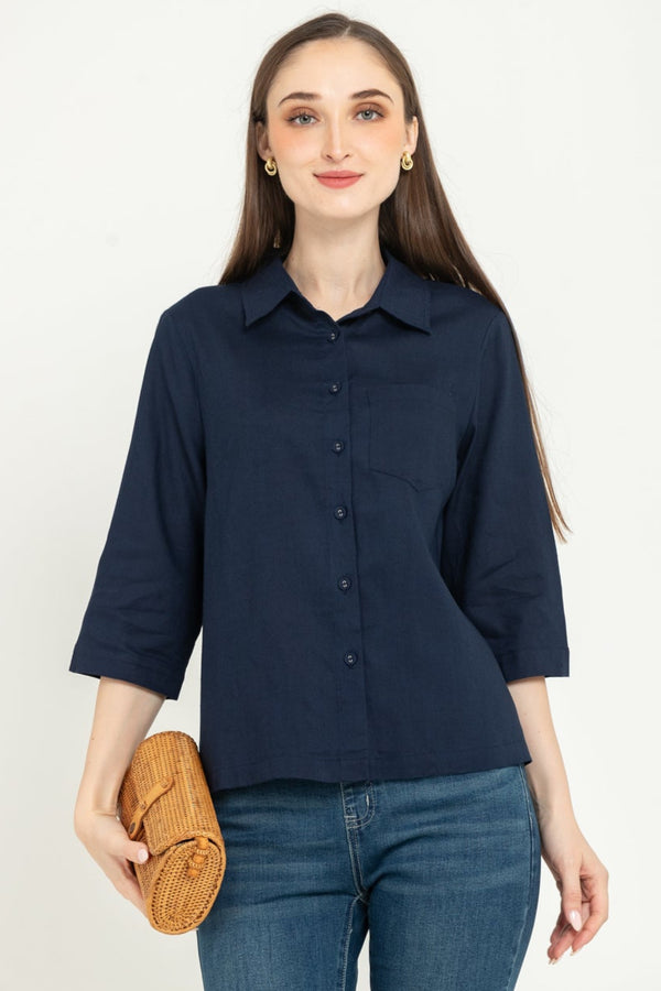 SISTER'S - Cotton Linen Shirt (Katun Linen) Y8596 ZE