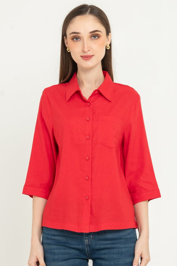 SISTER'S - Cotton Linen Shirt (Katun Linen) Y8596 ZE