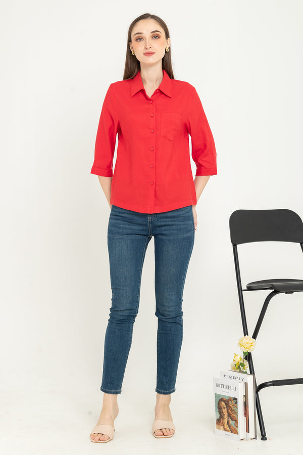 SISTER'S - Cotton Linen Shirt (Katun Linen) Y8596 ZE
