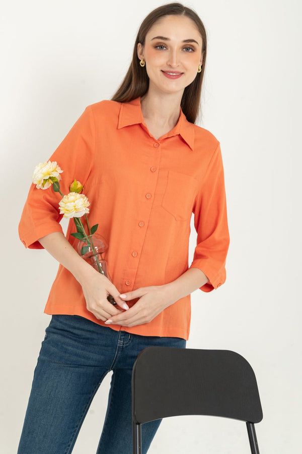 SISTER'S - Cotton Linen Shirt (Katun Linen) Y8596 ZE