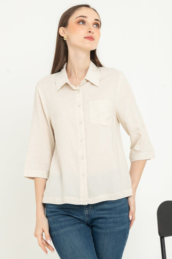 SISTER'S - Cotton Linen Shirt (Katun Linen) Y8596 ZE