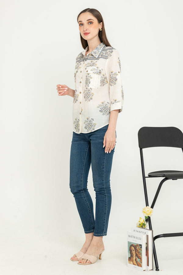 SISTER'S - Cotton Linen Shirt (Katun Linen) Y8589 ZE