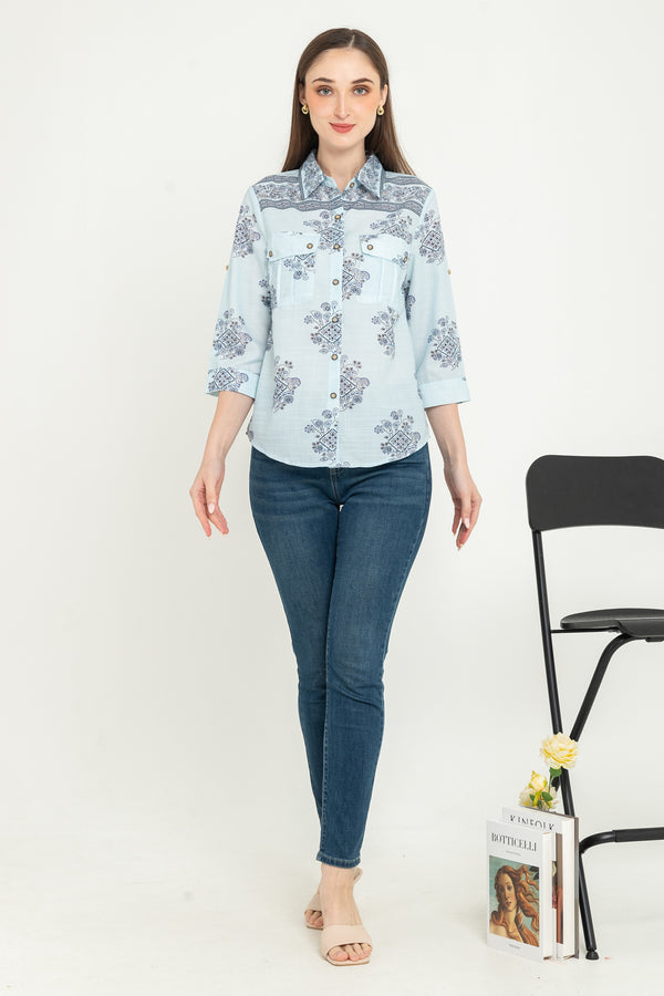 SISTER'S - Cotton Linen Shirt (Katun Linen) Y8589 ZE