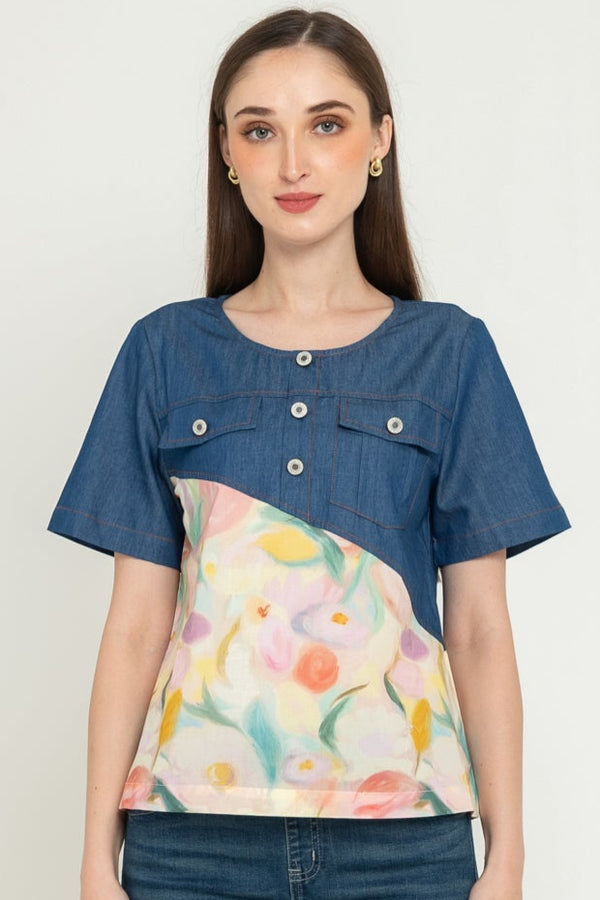 N2 - Cotton Denim Combed Top (Denim Kombi Katun) 28529