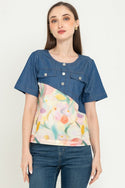 N2 - Cotton Denim Combed Top (Denim Kombi Katun) 28529