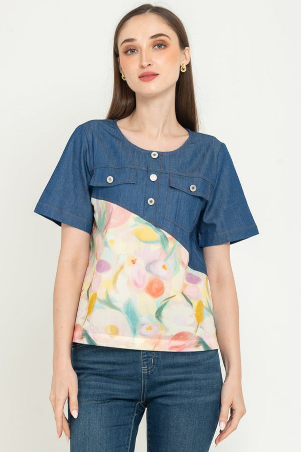 N2 - Cotton Denim Combed Top (Denim Kombi Katun) 28529