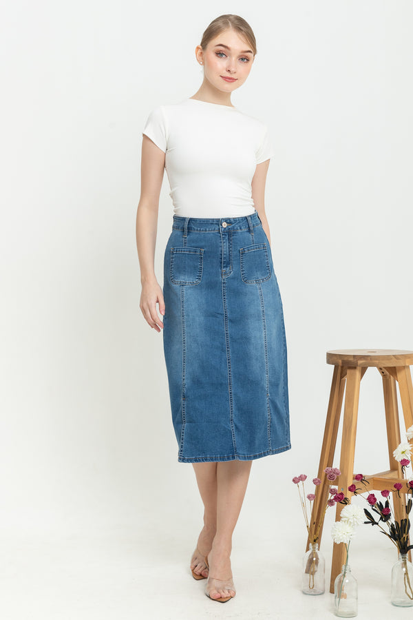 2023 - Jeans Skirt 7/8 (Rok Jeans) S383 JS