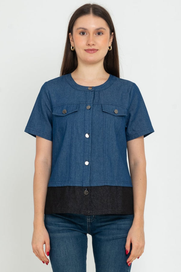 N2 - Denim Top 7538