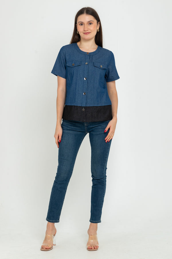 N2 - Denim Top 7538