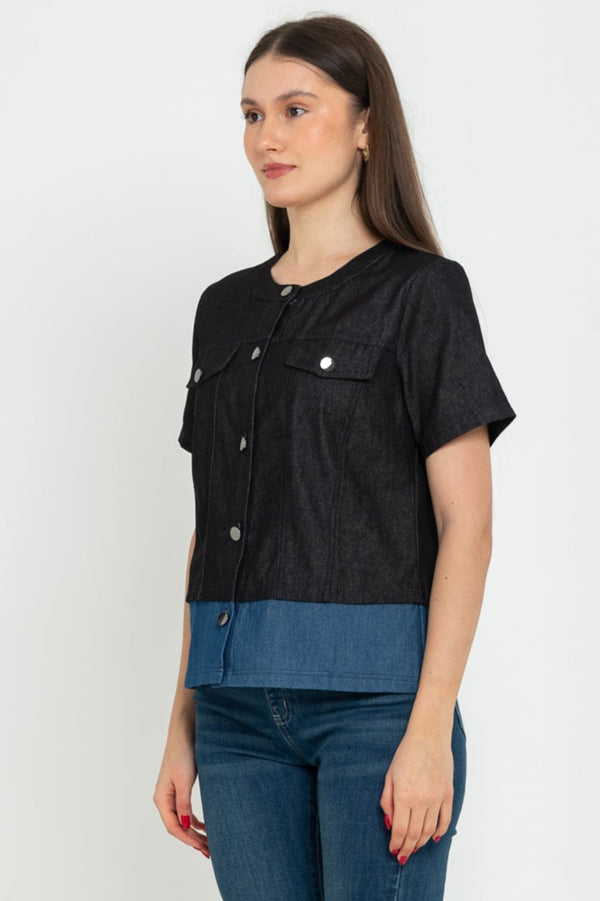 N2 - Denim Top 7538