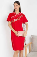 SISTER'S - Cotton Combed Dress (Dress Cheongsam Kaos) Y8684