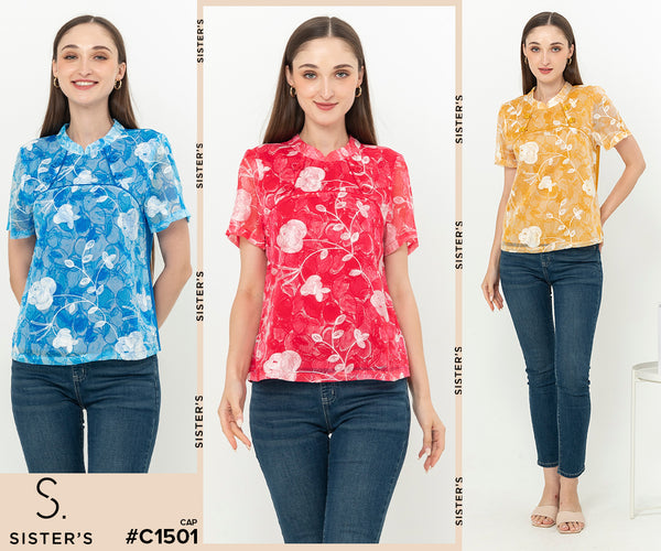 SISTER'S - Chiffon With Cotton Combed Top Cheongsam (Sifon Kombi Kaos) C1501 (CAPZ)