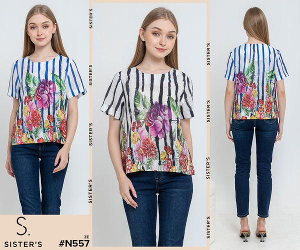 SISTER'S - Cotton Linen Top (Katun Linen) N557 ZE
