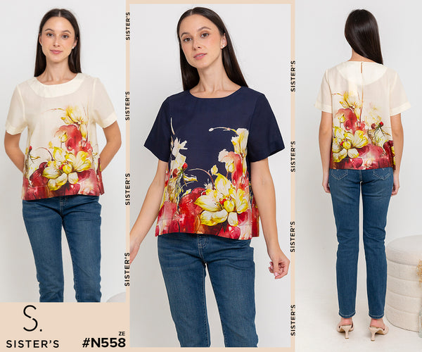 SISTER'S - Cotton Linen Top (Katun Linen) N558 ZE