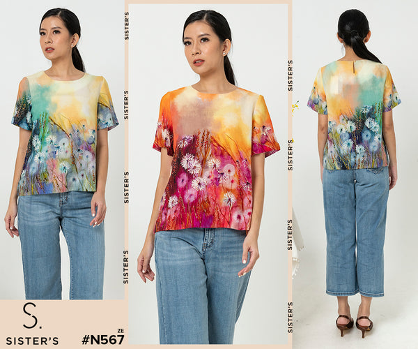 SISTER'S - Cotton Linen Top (Katun Linen) N567 ZE
