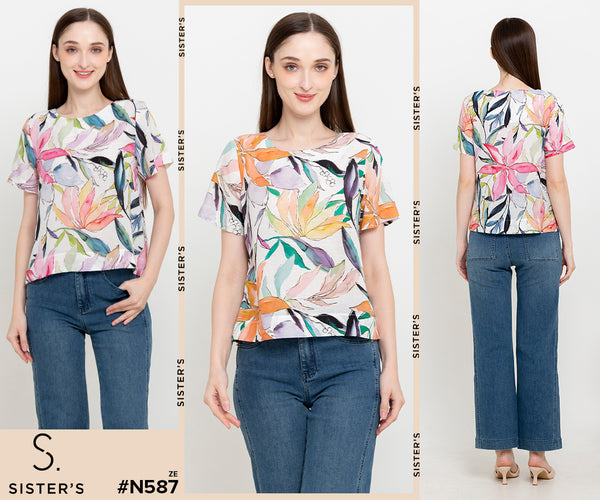 SISTER'S - Cotton Linen Top (Katun Linen) N587 ZE