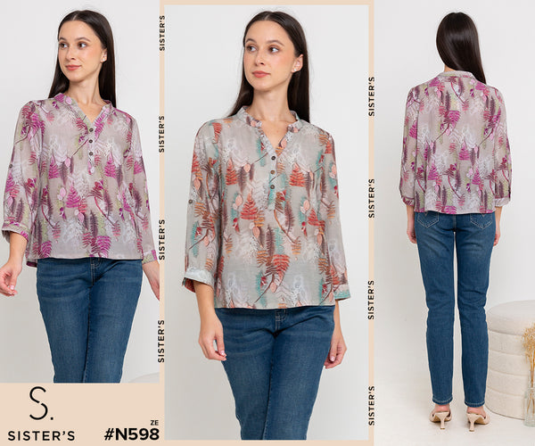 SISTER'S - Cotton Linen Top (Katun Linen) N598 ZE