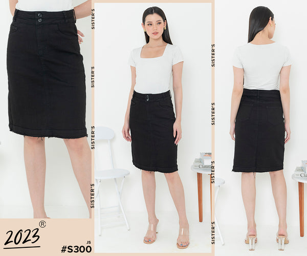 2023 - Black Jeans Skirt (Rok Jeans Hitam) S300 JS