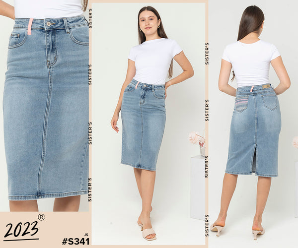 2023 - Jeans Skirt 7/8 (Rok Jeans) S341 JS