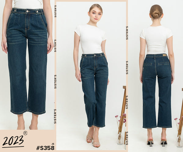 2023 - Cargo Jeans Culottes (Celana Jeans Kulot Kargo) S358 JS
