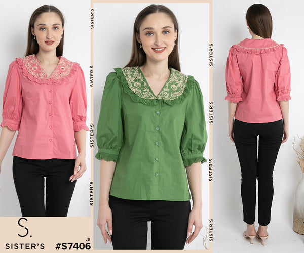 SISTER'S - Cotton Shirt (Katun) S7406 JS