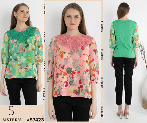 SISTER'S - Chiffon with Cotton Combed Top (Sifon kombi Kaos) S7423 JS