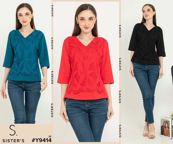 SISTER'S  - Brocode with Cotton Combed Top  (Brukat Kaos ) Y9414 ZE