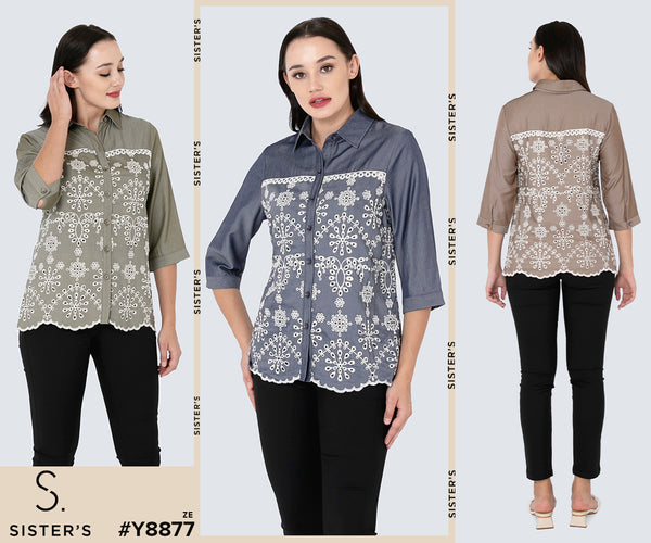 SISTER'S - Silk Top (Kemeja Sutra) Y8877 (ZE)